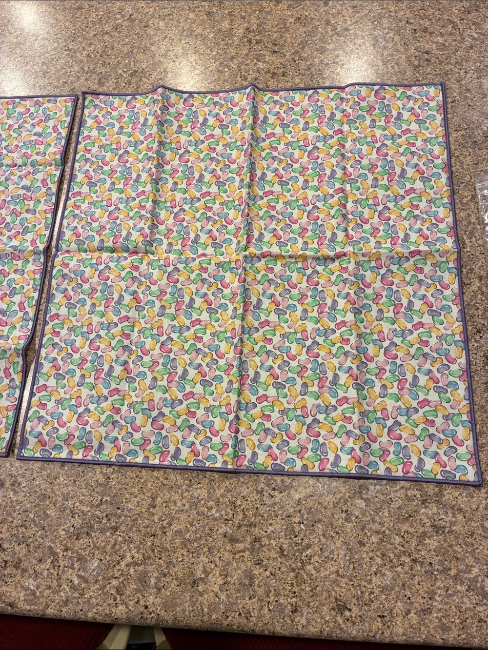 Longaberger Purple Jellybean Print Fabric Napkins - Set of 2 - Picture 10 of 17